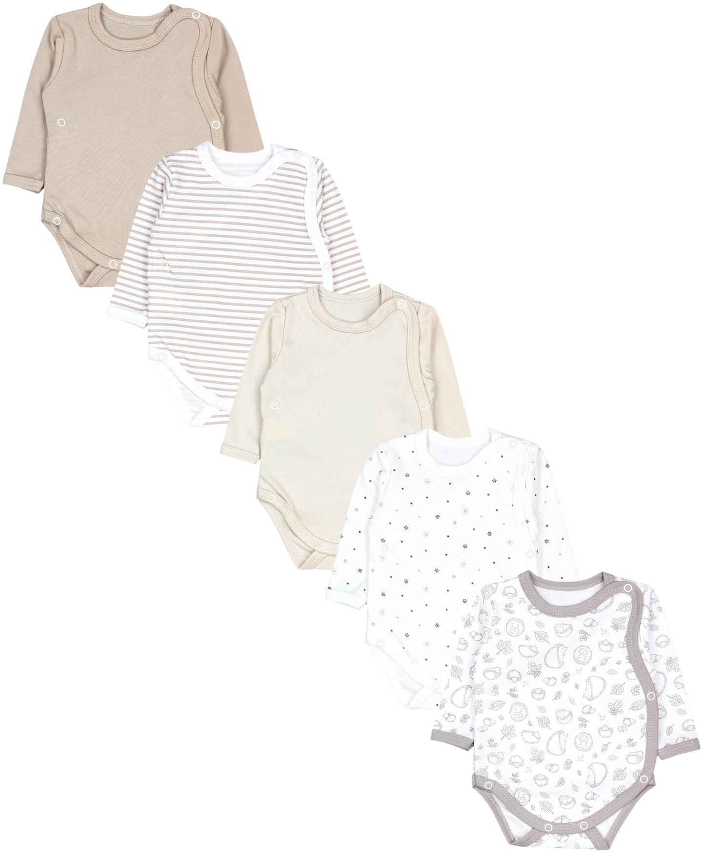 TupTam Baby Body Langarm – Wickelbody Langarm für Jungen & Mädchen, 5er Pack, 100% Baumwolle, OEKO-TEX