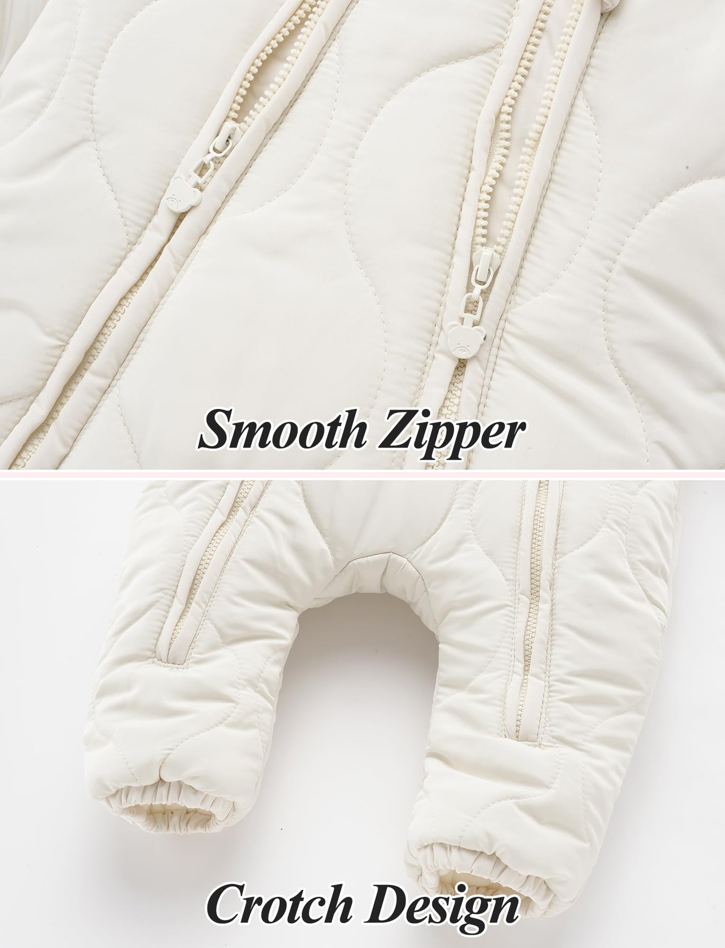 NEAWEALY Baby Winter Jumpsuit Girls Boys Romper Romper with Hood Snowsuits Newborn Sleep Romper Zip Romper with Shoes Playsuit