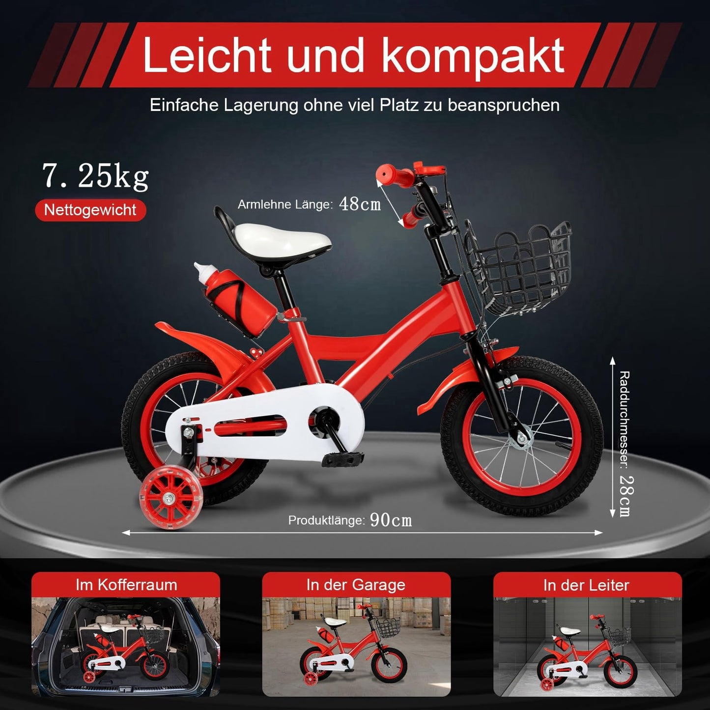 Charocean 12 Zoll Kinderfahrrad für ab 2-5 Jahre Jungen & Mädchen, Upgraded Kinder Fahrrad mit Stützrädern, Fahrrad für Kinder, HöHenverstellbar Kinderfahrräder für Schulung Outdoor Reiten - Meloni2