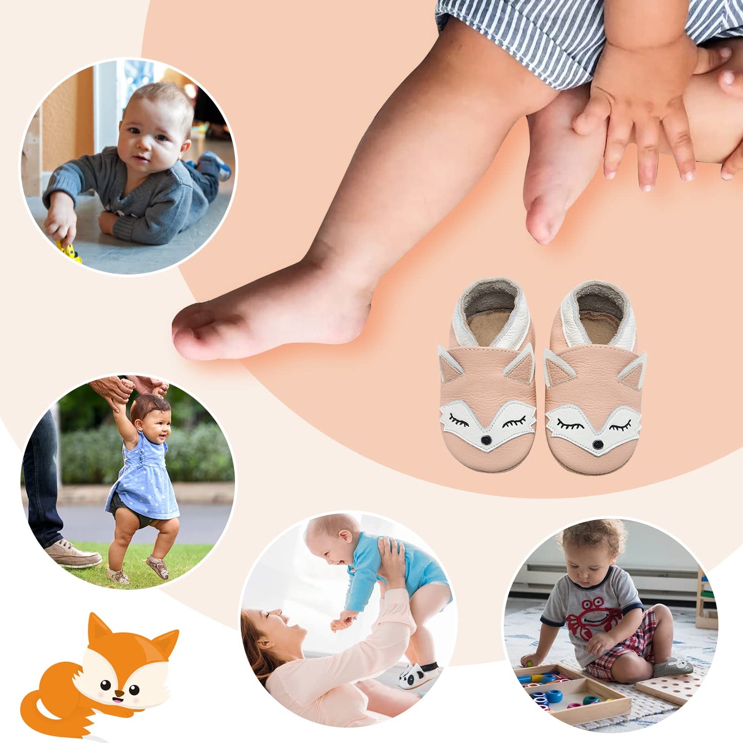 Babyschuhe IceUnicorn Krabbelschuhe für Babys, weiche Leder-Laufschuhe für Jungen und Mädchen, Lederschuhe für Kleinkinder, Baby Hausschuhe