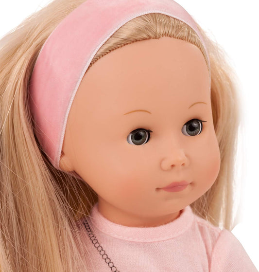 Götz 2013034 Just Like me - Mia im Bienenoutfit Puppe - 27 cm große Stehpuppe mit Langen blonden Haaren, blauen Schlafaugen in einem 7-teiligen Set