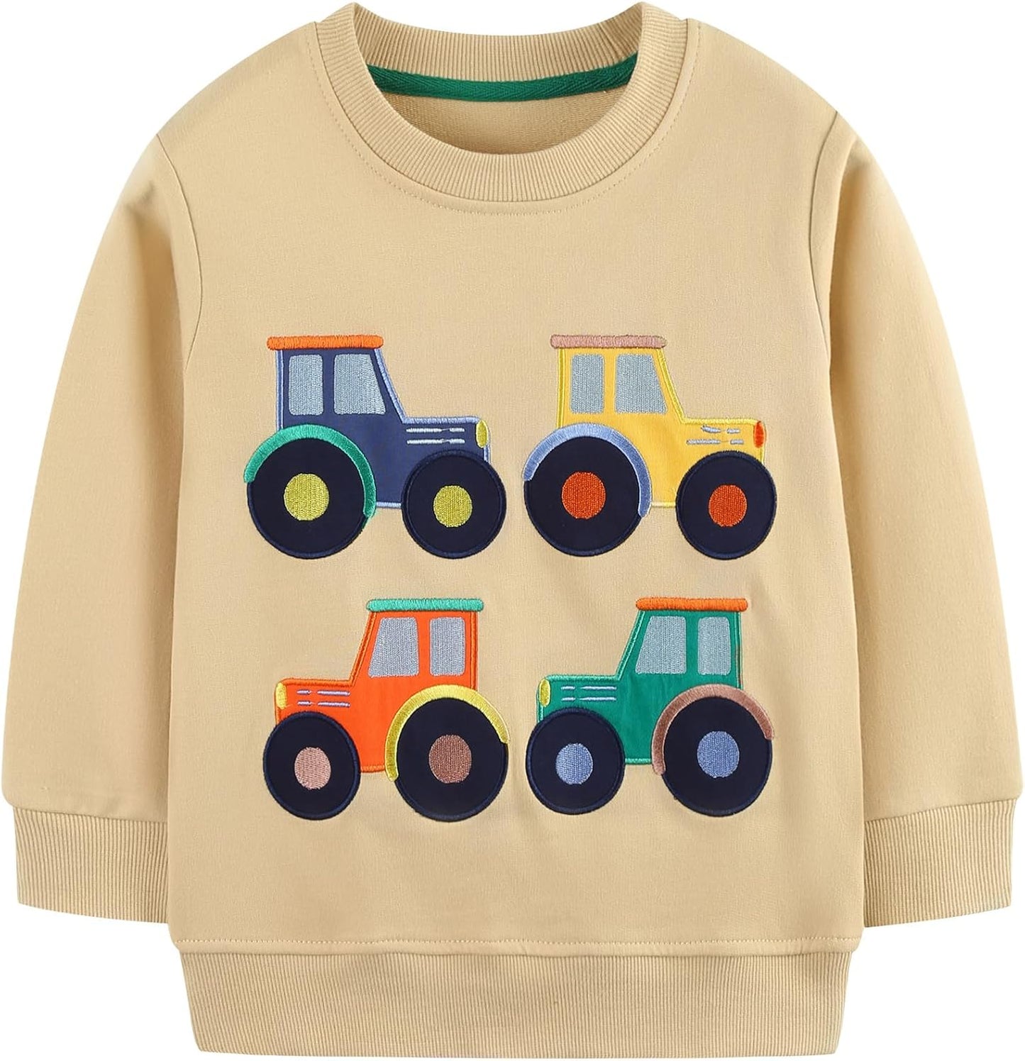 MUJOQE Jungen Sweatshirt Baumwolle Pullover Kinder Warme Langarm Shirt Activewear Tops 1-7 Jahre