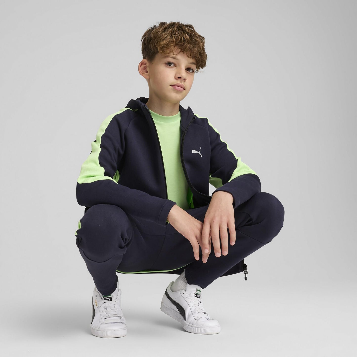PUMA Boys' Evostripe Full-Zip Hoodie Dk B Sweat Jackets (1 Pack)