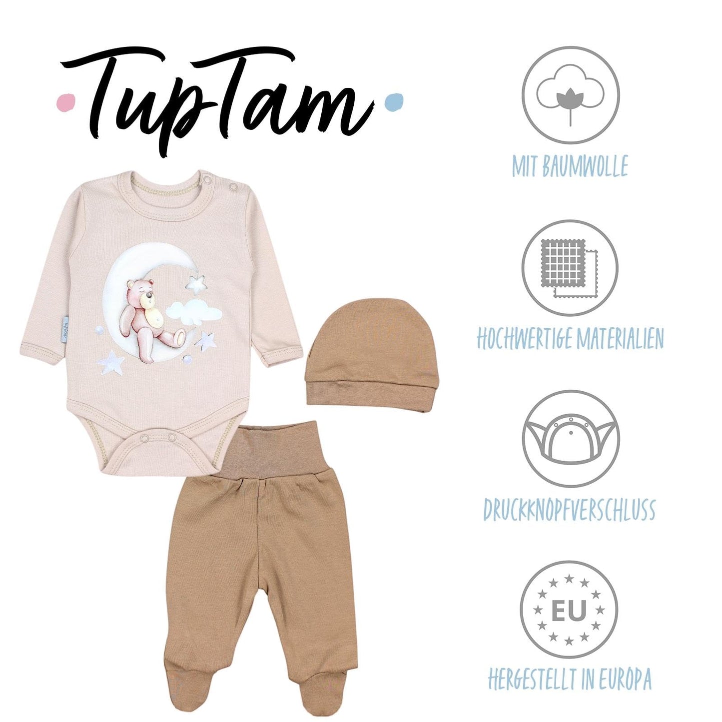 TupTam 3-Piece Unisex Baby Clothing Set with Print