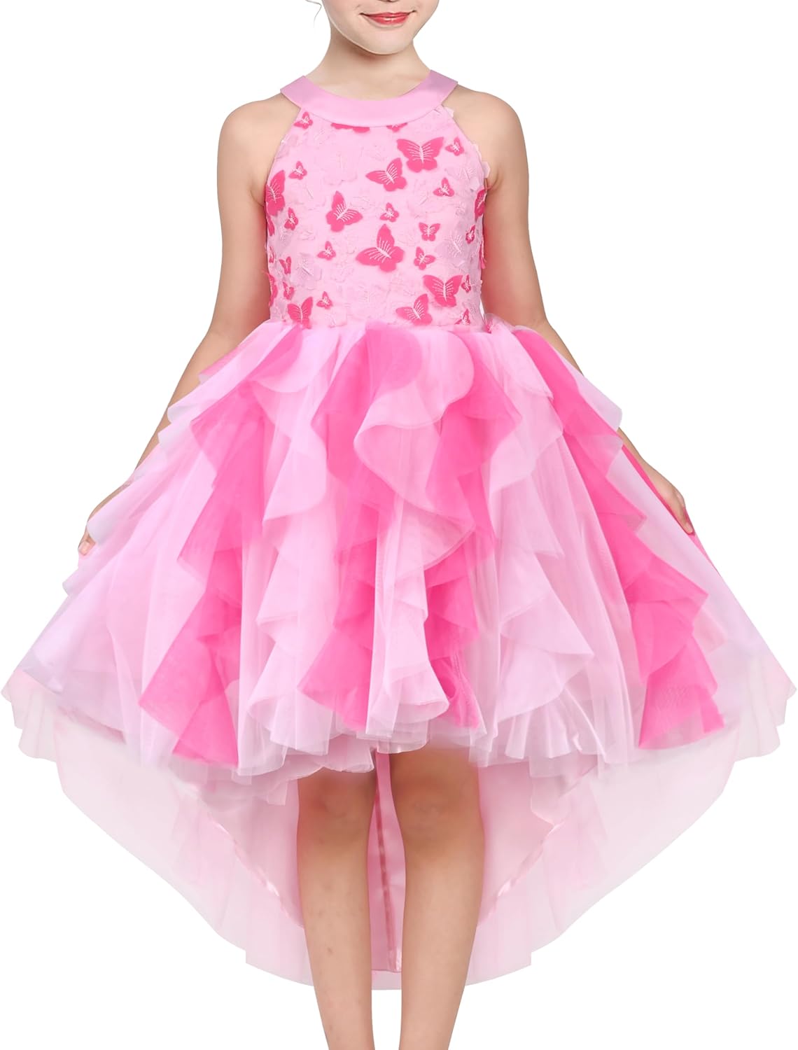 Sunny Fashion Mädchen Kleid Türkis Schmetterling Gestickt Halfter Kleid Party Gr. 104-146