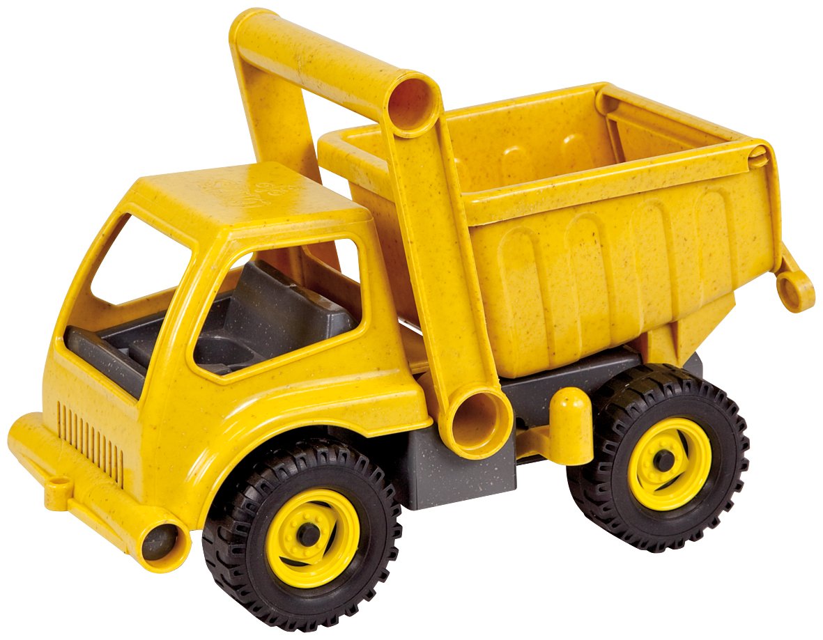 Lena 4210 EcoActives LKW Kipper, Baustellenfahrzeug ca. 27 cm, robuster Kipplaster, Muldenkipper für Kinder ab 2 Jahre, Spielfahrzeug in gelb