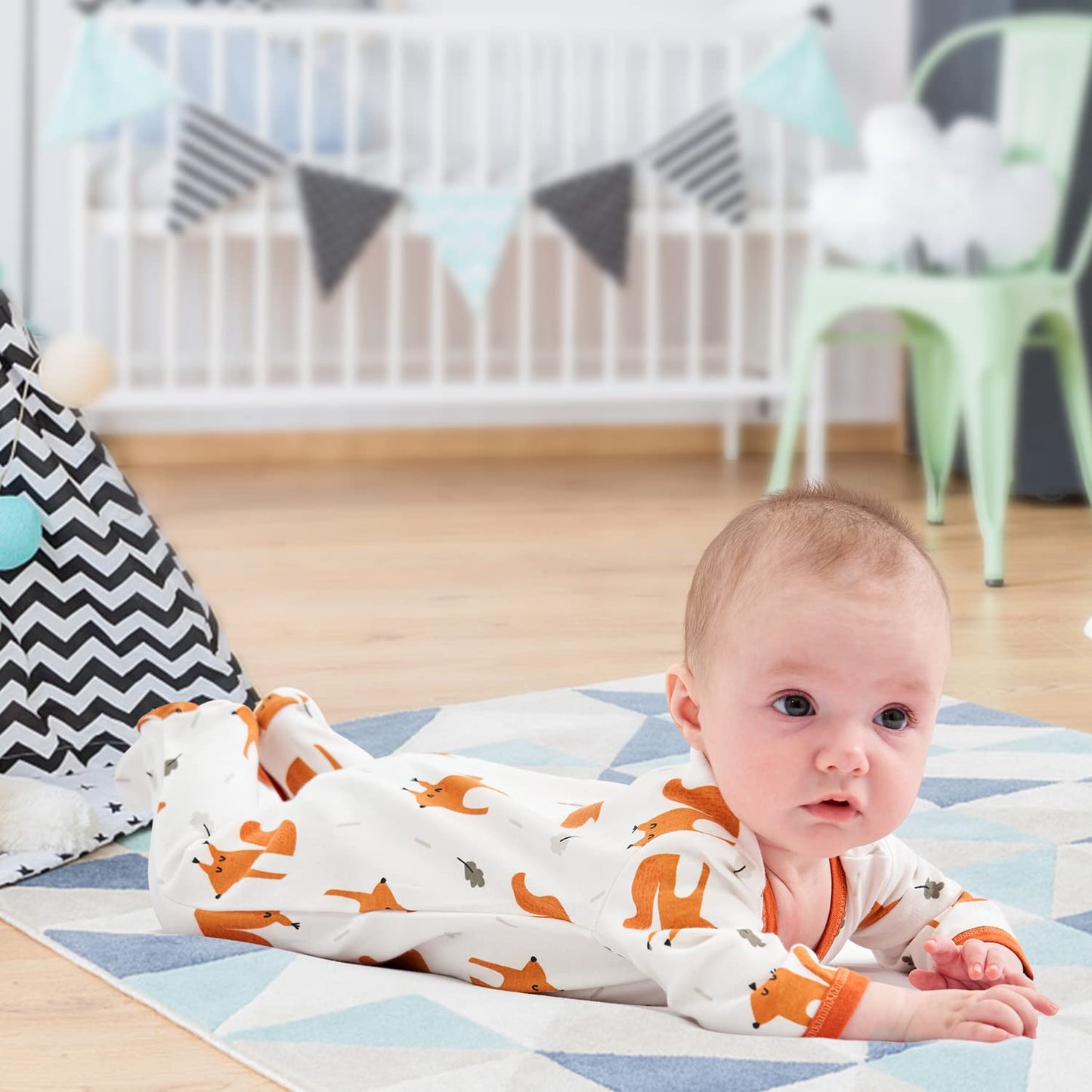 Amo nenes Sleep Romper Baby Boys Overall 3 Pack Unisex Pajamas Cotton Romper Jumpsuits Long Sleeve Player Baby Clothes with 0-7 Months
