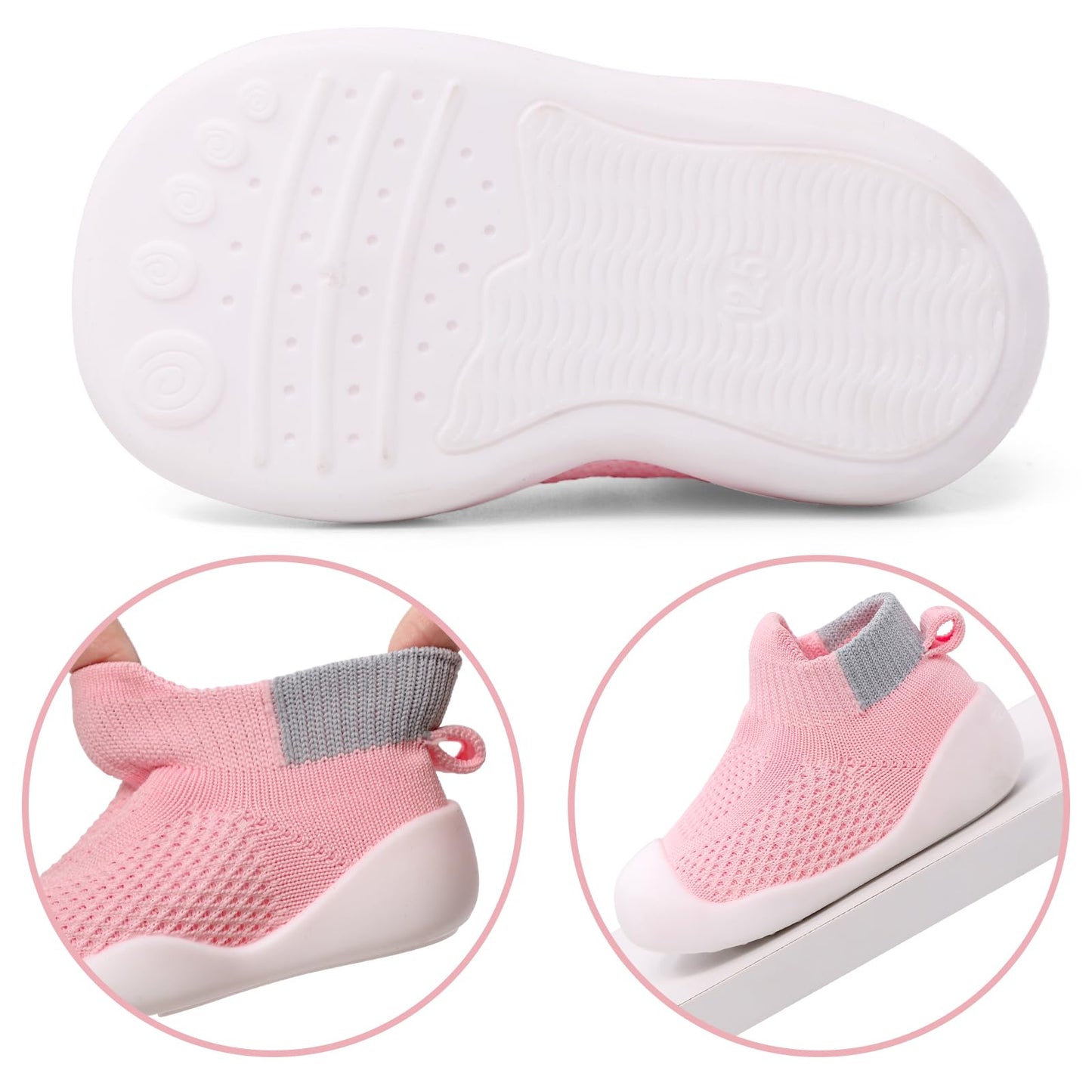 LACOFIA Babyschuhe für Mädchen und Jungen - Atmungsaktive Krabbelschuhe mit rutschfester Gummisohle für Kleinkinder