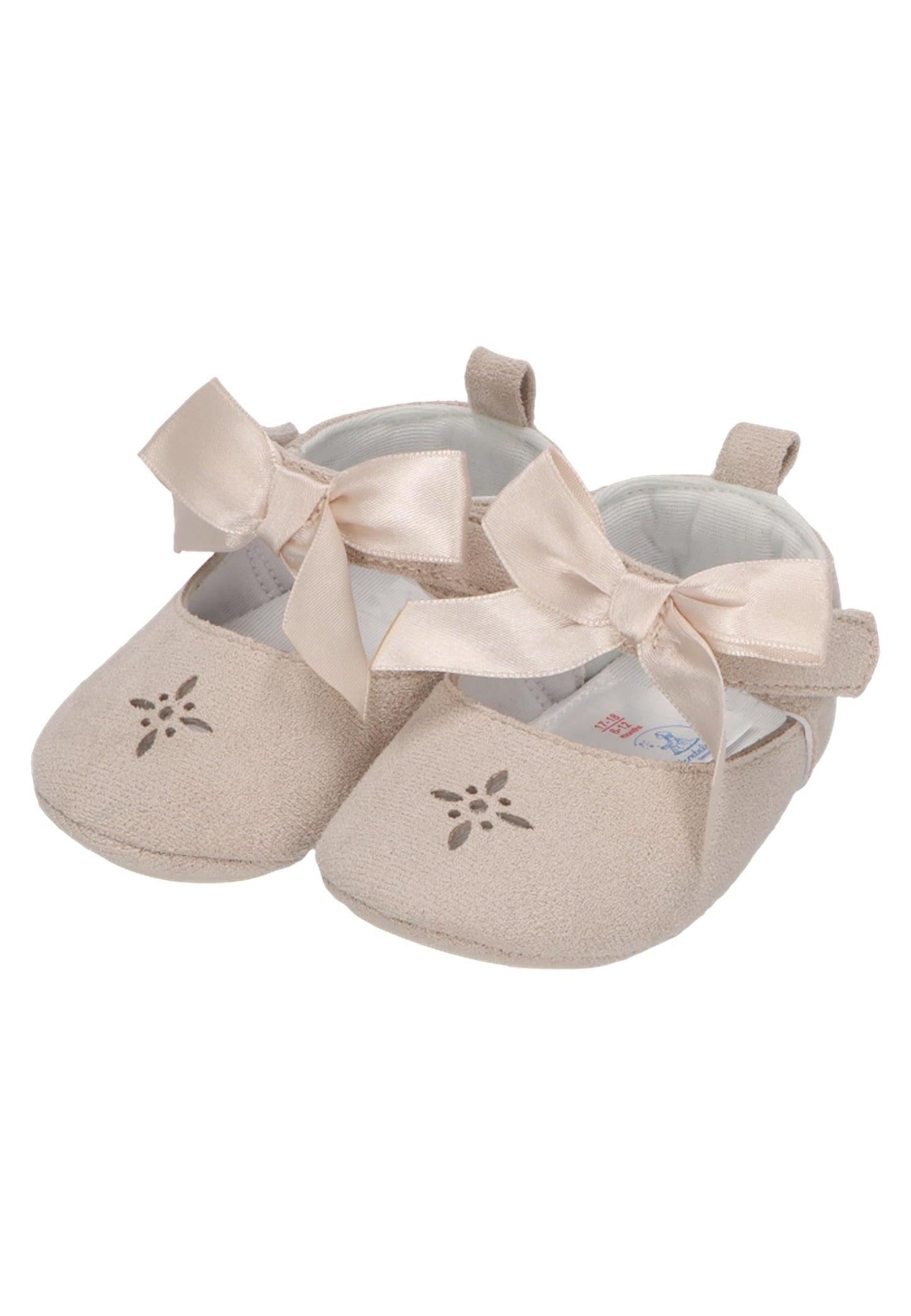 Sterntaler Babyballerina Schleife - Bequeme Ballerina mit aufgenähter rutschfester Herzchensohle und Klettverschluss - Baby -Ballerina Mädchen gefüttert mit Frottee