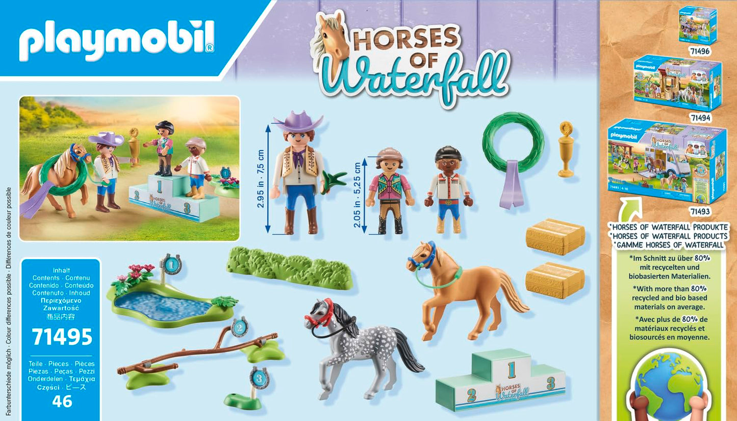 PLAYMOBIL Horses of Waterfall 71496 Pony Carriage, Magical Trip with the Pony, Exciting Adventures at the Waterfall Ranch, Detailed Toy for Children from 4 Years