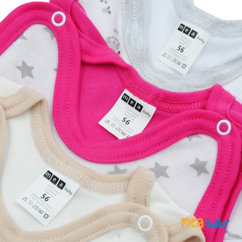 MEA BABY Unisex Strampler mit Aufdruck, Baumwolle, 5er Pack. Baby Strampler Mädchen Baby Strampler Junge
