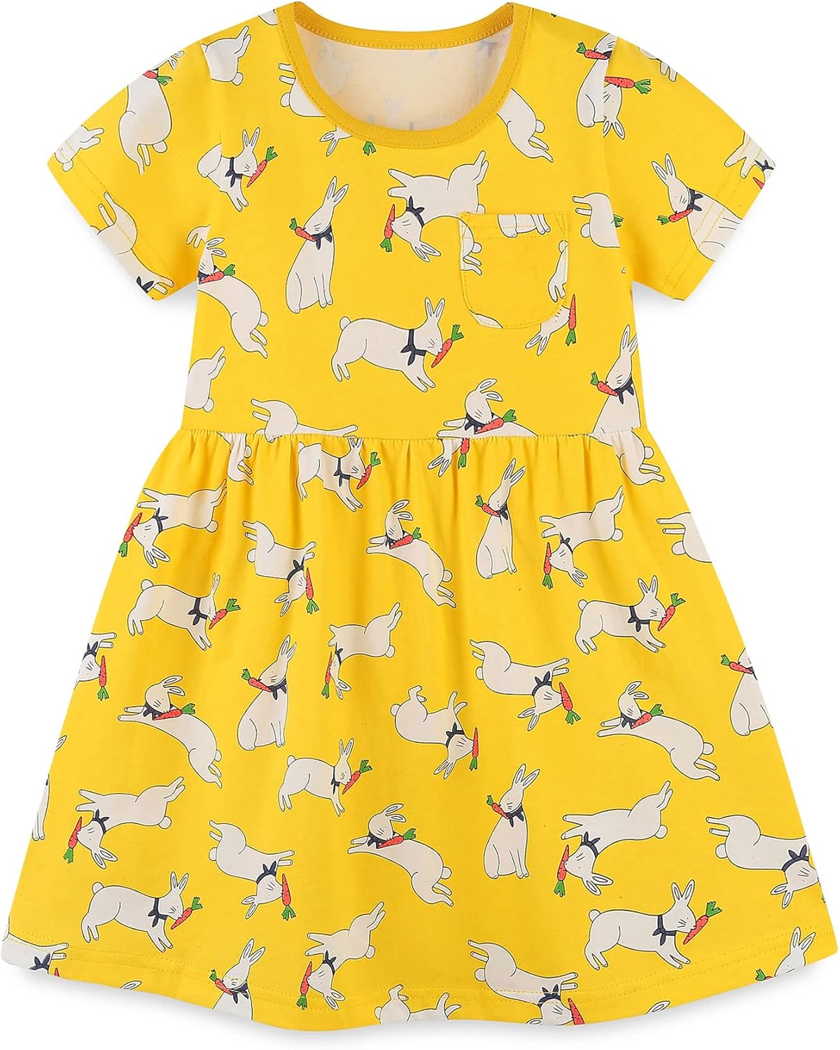 TEDD Mädchen Kleider Kurzarm Einhorn Blumen Sommerkleid Baumwolle Kleid Geburtstag Party Mädchenkleid Gr. 92-122