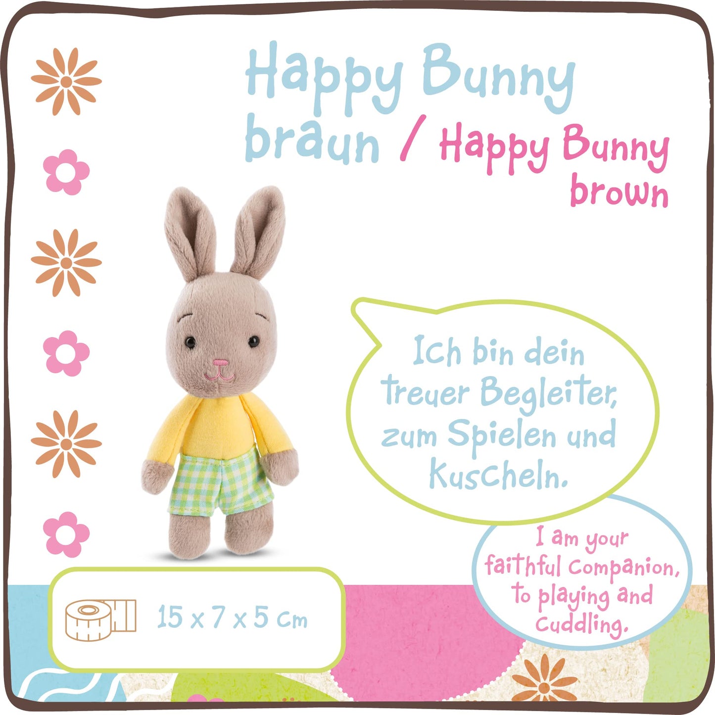 NICI 46333 Kuscheltier Hase Hellbraun 20cm – Plüschtier für Mädchen, Jungen & Babys – Flauschiges Stofftier zum Spielen, Sammeln & Kuscheln – Gemütliches Schmusetier