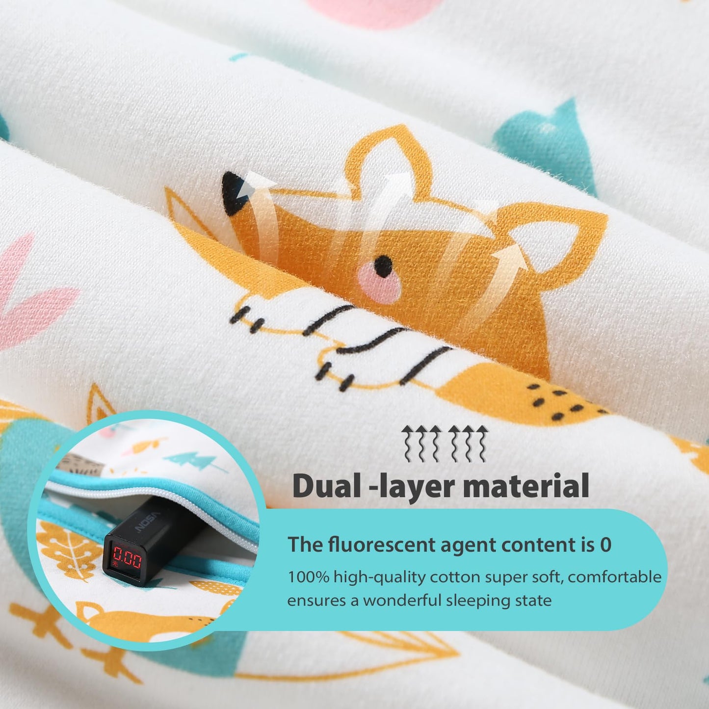 Mosebears Baby Sleeping Bag Winter 2.5 Tog, 100% Cotton Baby Winter Sleeping Bag for Babies 0-24 Months, M (6-12 Months)