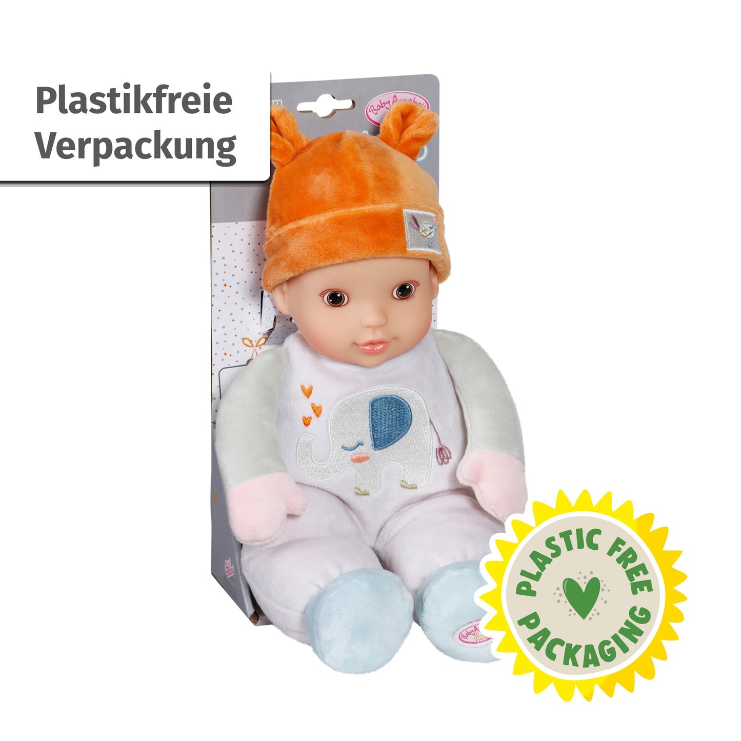 Baby Annabell for Babies Sweetie Sand 30cm, weiche 30cm große Puppe aus Stoff mit integrierter Rassel, für Neugeborene, 710722 Zapf Creation