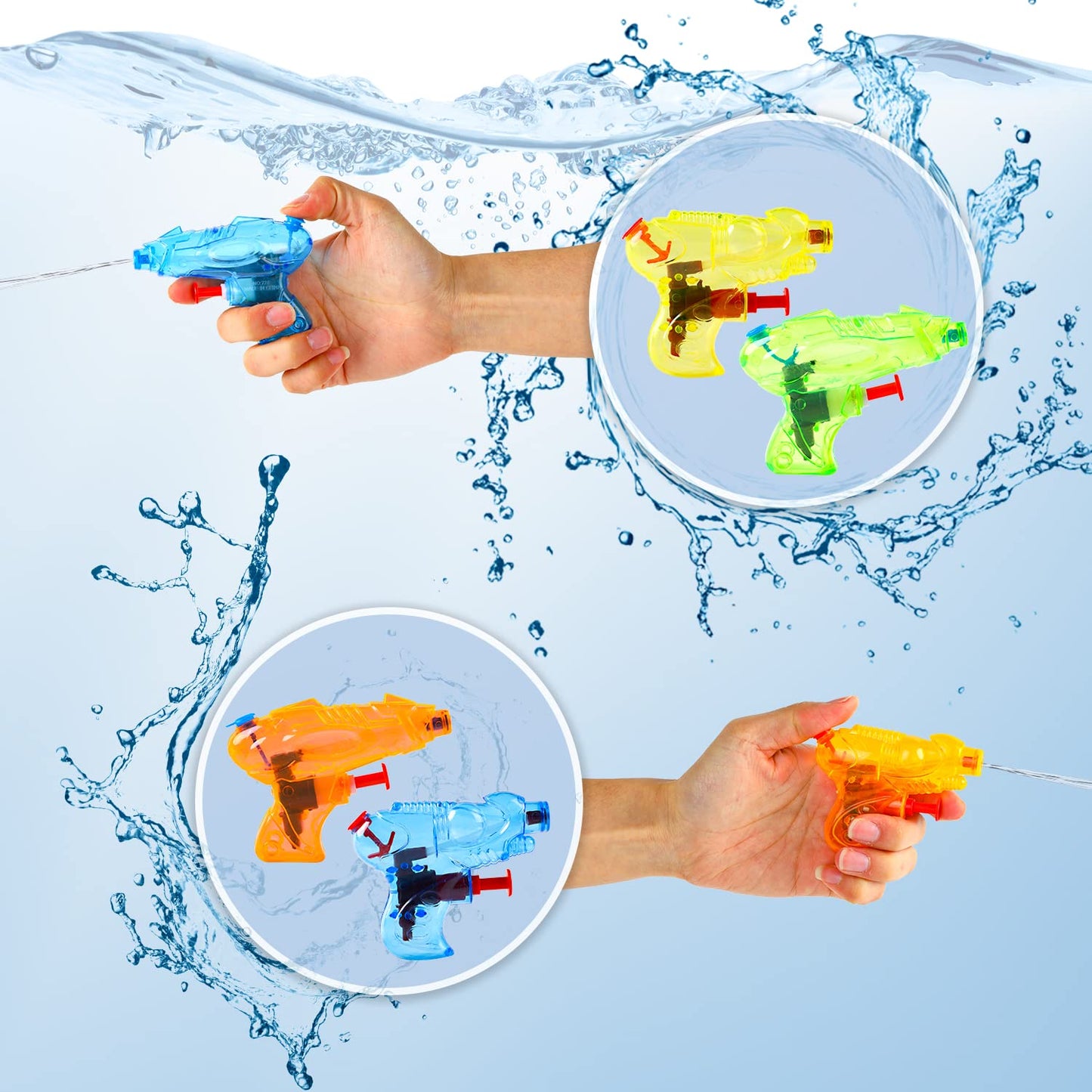 DERAYEE 12 Stück wasserpistole klein,Wasserspritzpistolen,Spritzpistole,Mini Wasserpistolen,Sommer Spielzeug Garten Pool Party Mitgebsel für Kinder