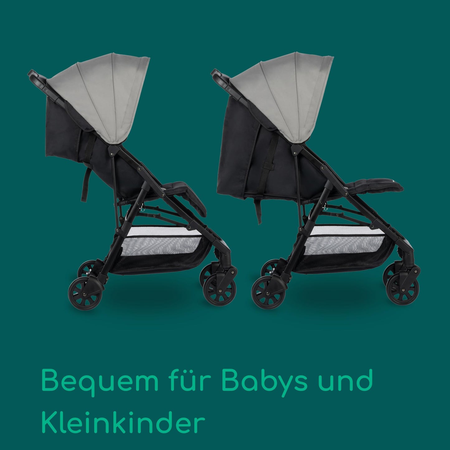 Bebeconfort Buggy Teeny 3D Ultra Compact Folding Pushchair with Matching Carry Bag Ideal for Travel or the City Can be Used from Approx. 6 Months to 4 Years Tinted Grey