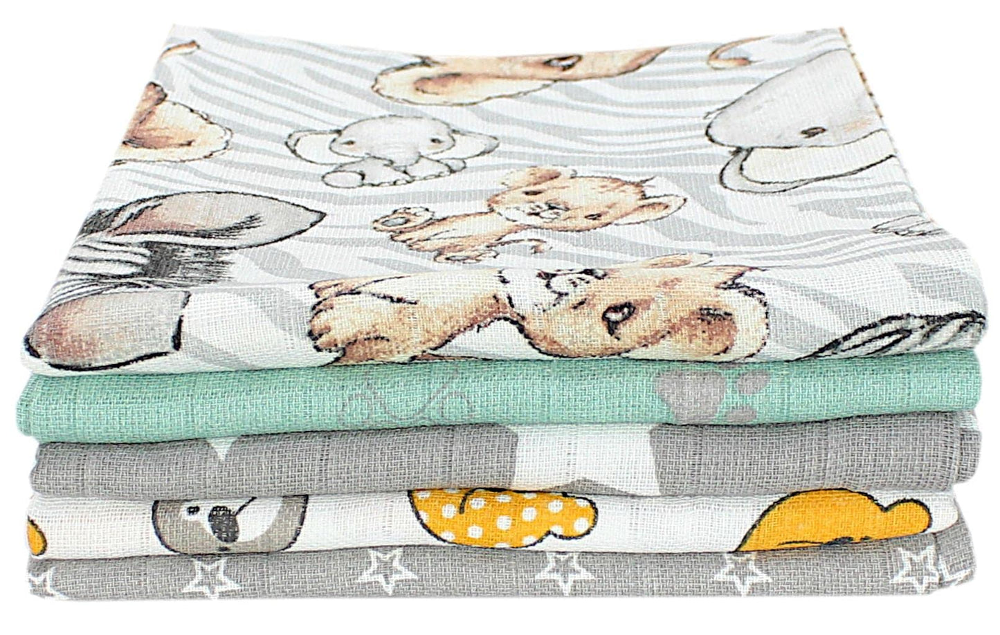 TupTam Baby Mullwindeln Spucktücher 70x80 5er / 10er Pack, Farbe: Mädchen 5, Anzahl der Teile:: 5er Pack