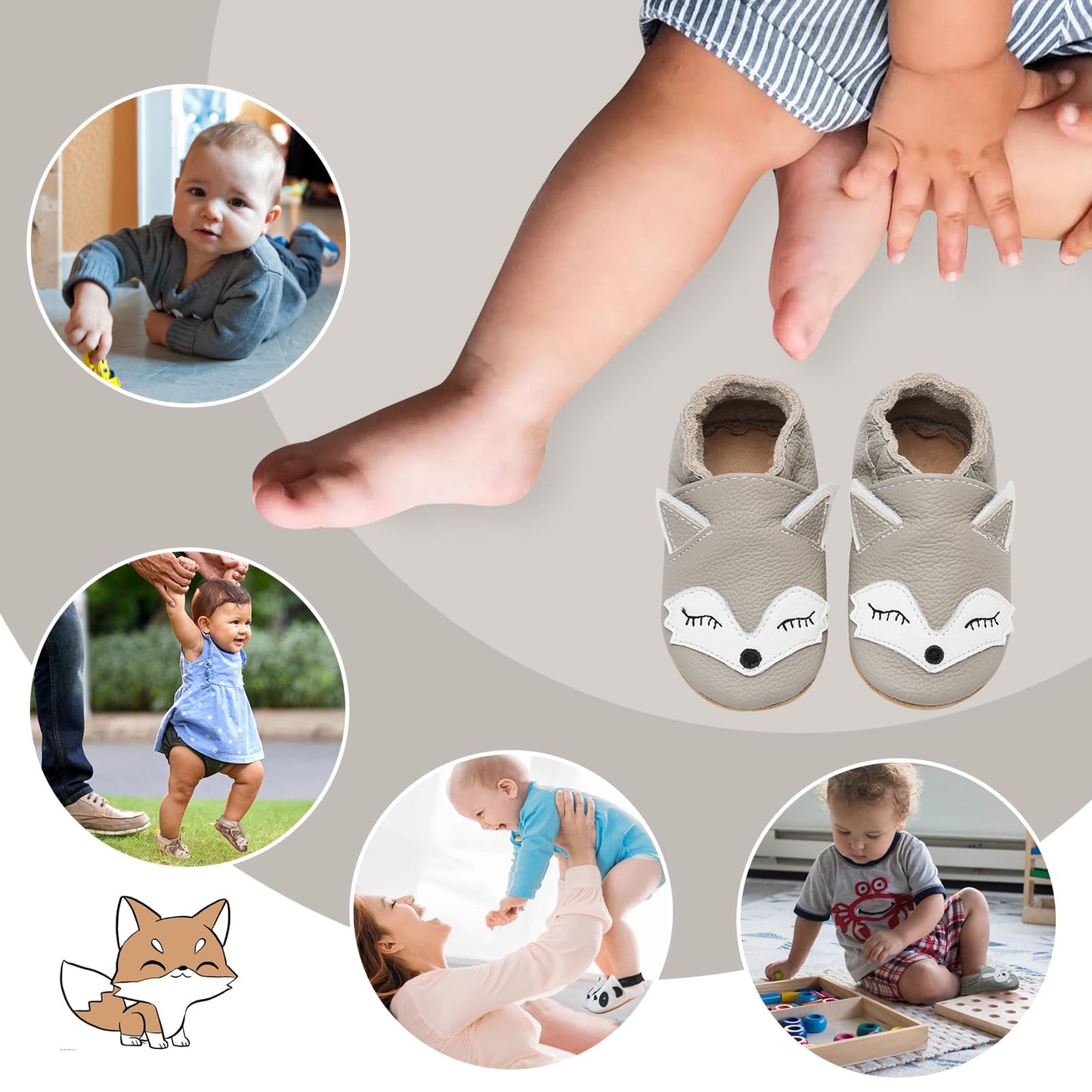 Babyschuhe IceUnicorn Krabbelschuhe für Babys, weiche Leder-Laufschuhe für Jungen und Mädchen, Lederschuhe für Kleinkinder, Baby Hausschuhe