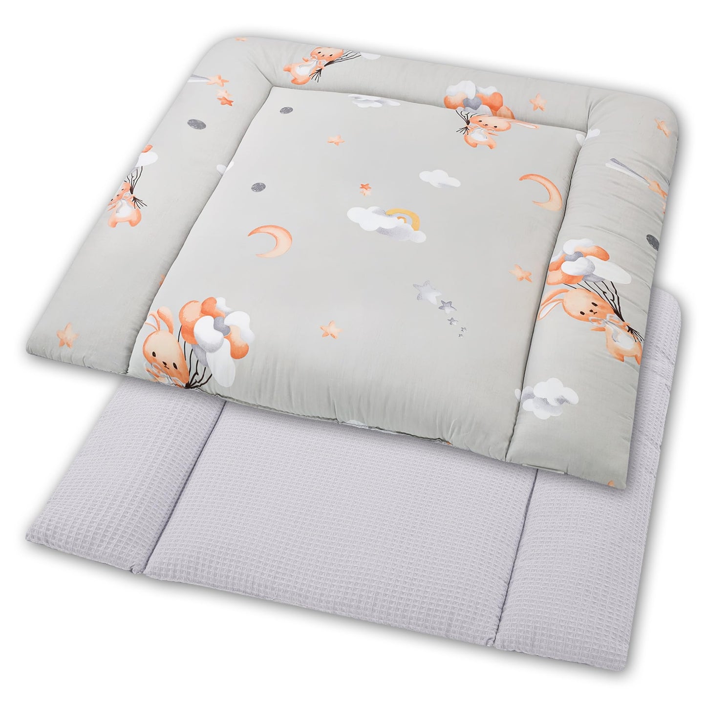 Wickelauflage Wickelunterlage aus Baumwolle 75x72 cm - Weich und waschbar Wickelunterlage fĂźr Babys Wickelmatte aus Stoff fĂźr Wickeltisch Wickelkommode oder Waschmaschine 75 x 72 Wilde Rose