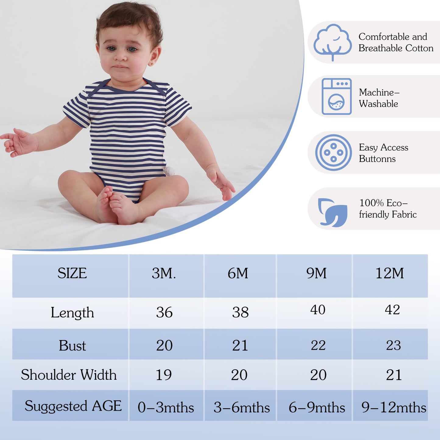 3tlg Babykleidung Set Baby Jungen Mädchen Kleidung Outfit Kurzarm Body Strampler + Hose Neugeborene Kleinkinder Weiche Babyset