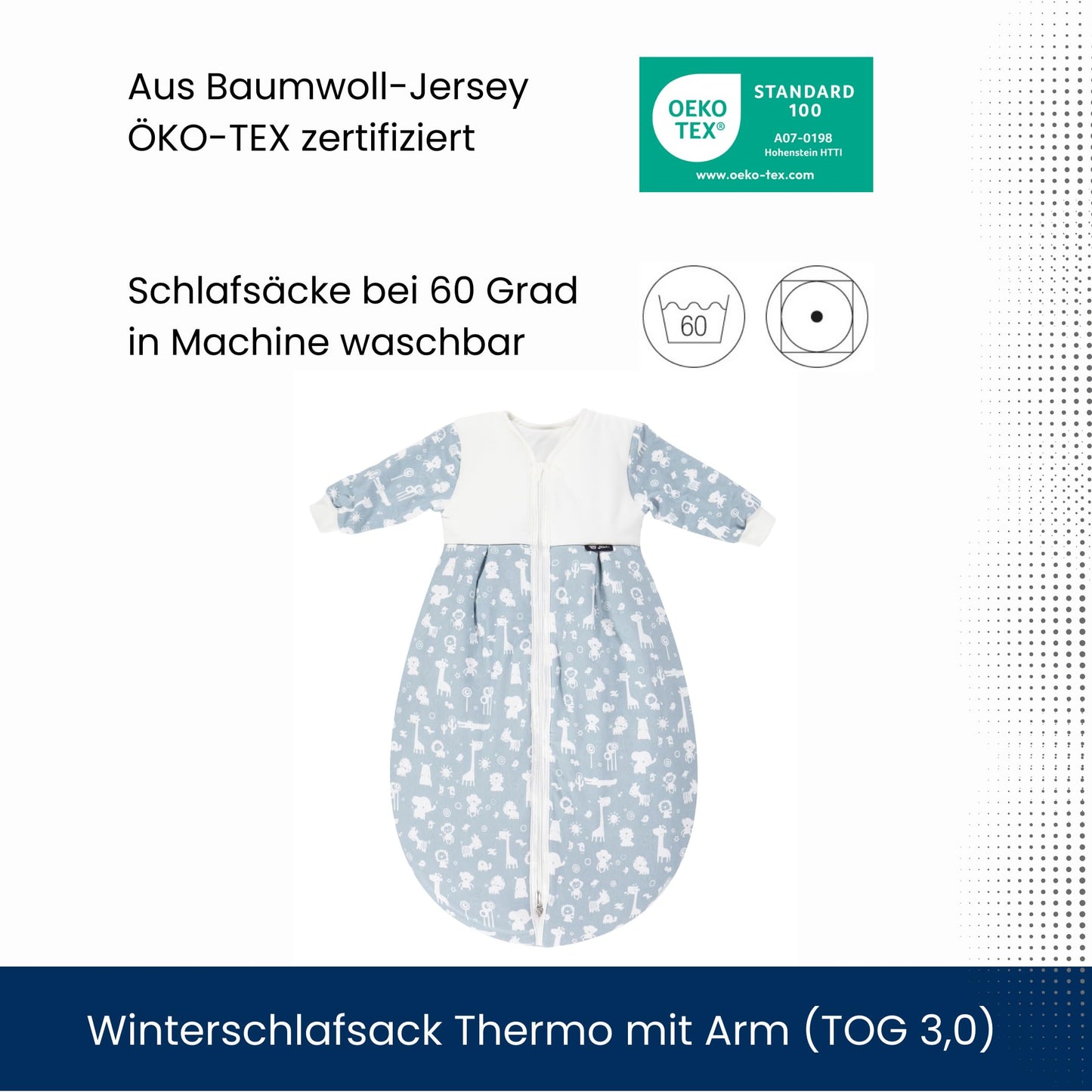 Alvi Mäxchen Thermal Sleeping Bag with Arm Baby Sleeping Bag Outer Bag with Arm Winter Sleeping Bag 3.0 Tog