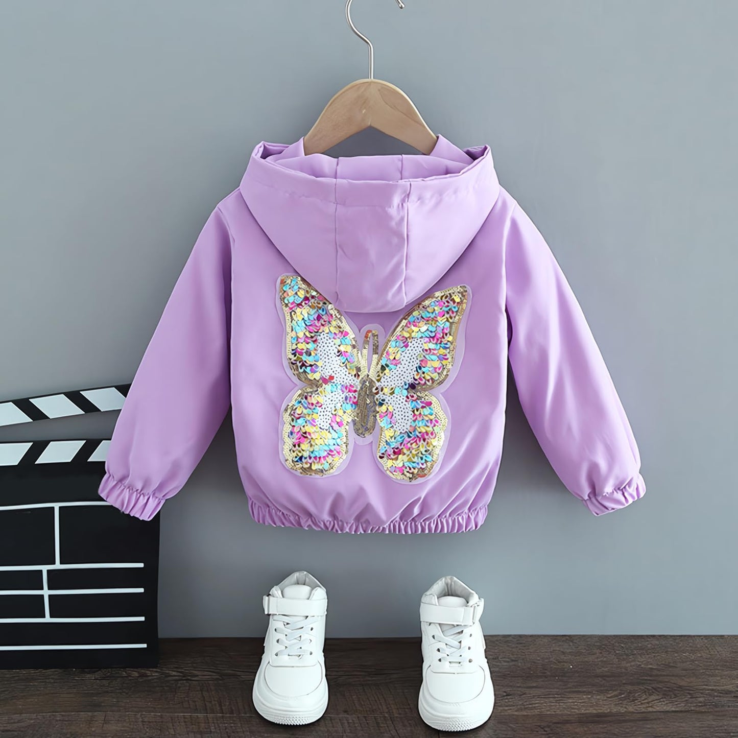 Amur Leopard Mädchen Übergangsjacke mit Kapuze Warm Windjacke Atmungsaktiv Kinder Outdoorjacke für Frühling Herbst