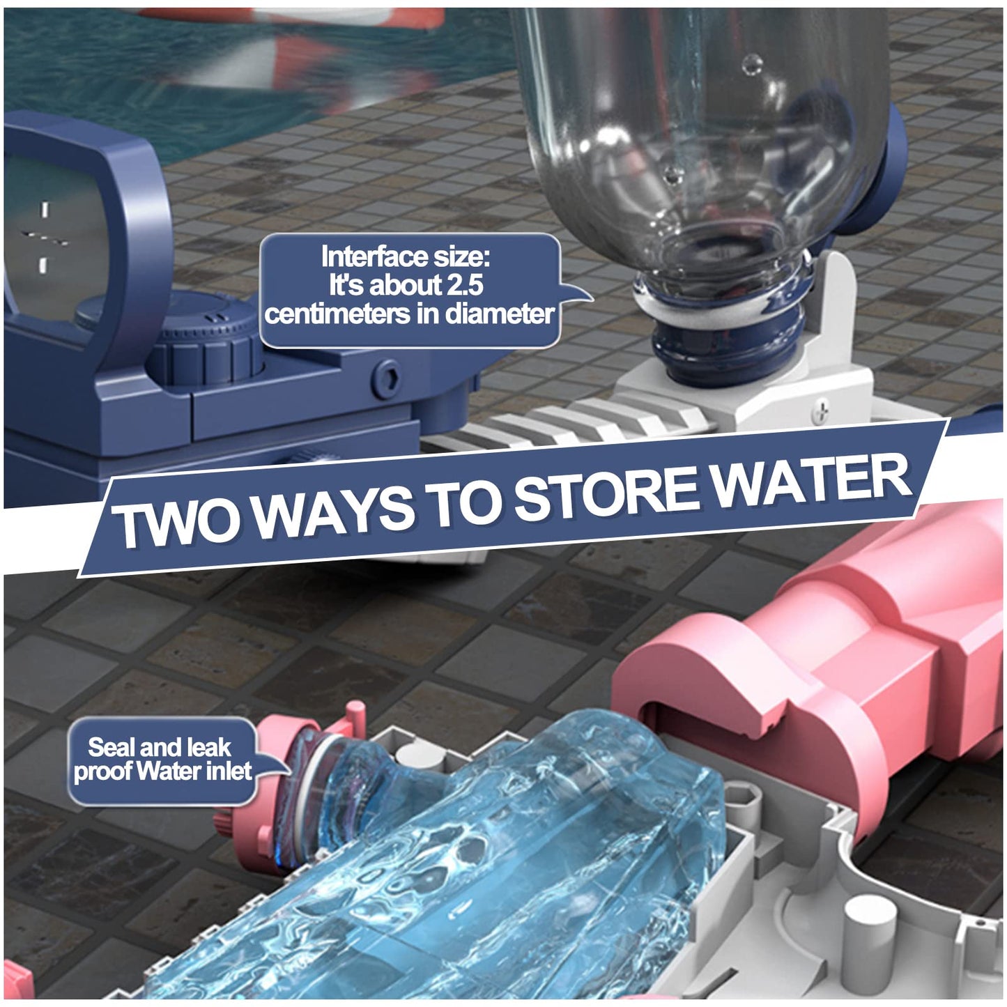 Elektrische Wasserpistole Sehr Stark Wassermaschinenpistole mit Wiederaufladbare Batterie Squirt Gun Wasser Spielzeug bis zu 20ft,Outdoor Water Gun Schießspiel für Erwachsene and Kinder (Blau)