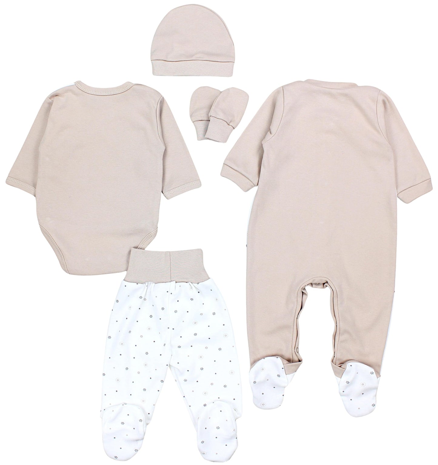 TupTam Baby Kleidung Set Jungen Langarm Bekleidung Neugeborene Füßlingen Hose Body Strampler Mütze 5 tlg