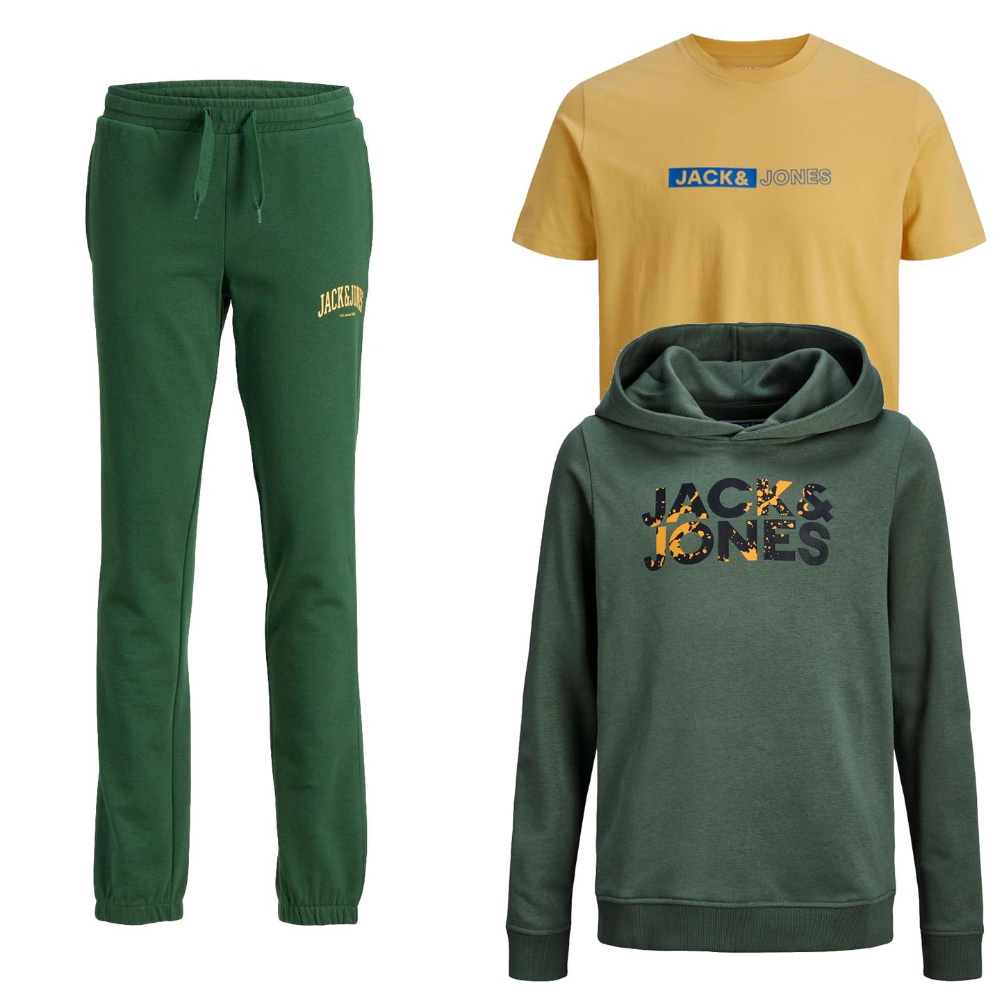 JACK & JONES Junior Kinder Jungen T-Shirt Kids Hoodie Sweatshirt Sweat Shirt Hood T 3er 4er 6er 9er