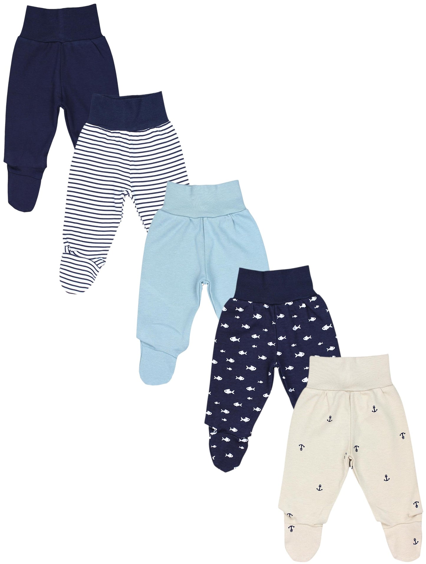 TupTam Baby Strampelhose Jungen Mädchen Hose mit Fuß 5er Pack