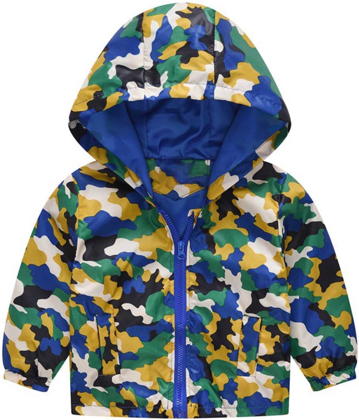KQIVAM Children's Rain Jacket Transition Jacket Waterproof Outdoor Jacket Windproof with Hood Waterproof Jacket for Children Unisex Rainwear for Girls and Boys