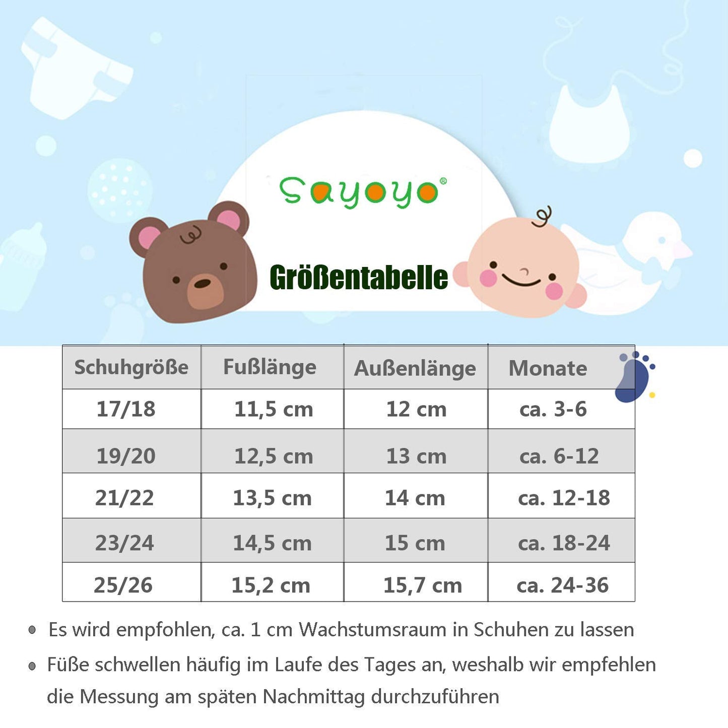 SAYOYO Babyschuhe für Jungen und Mädchen - Erste Lauf- und Krabbelschuhe mit weicher Wolle und rutschfester Gummisohle