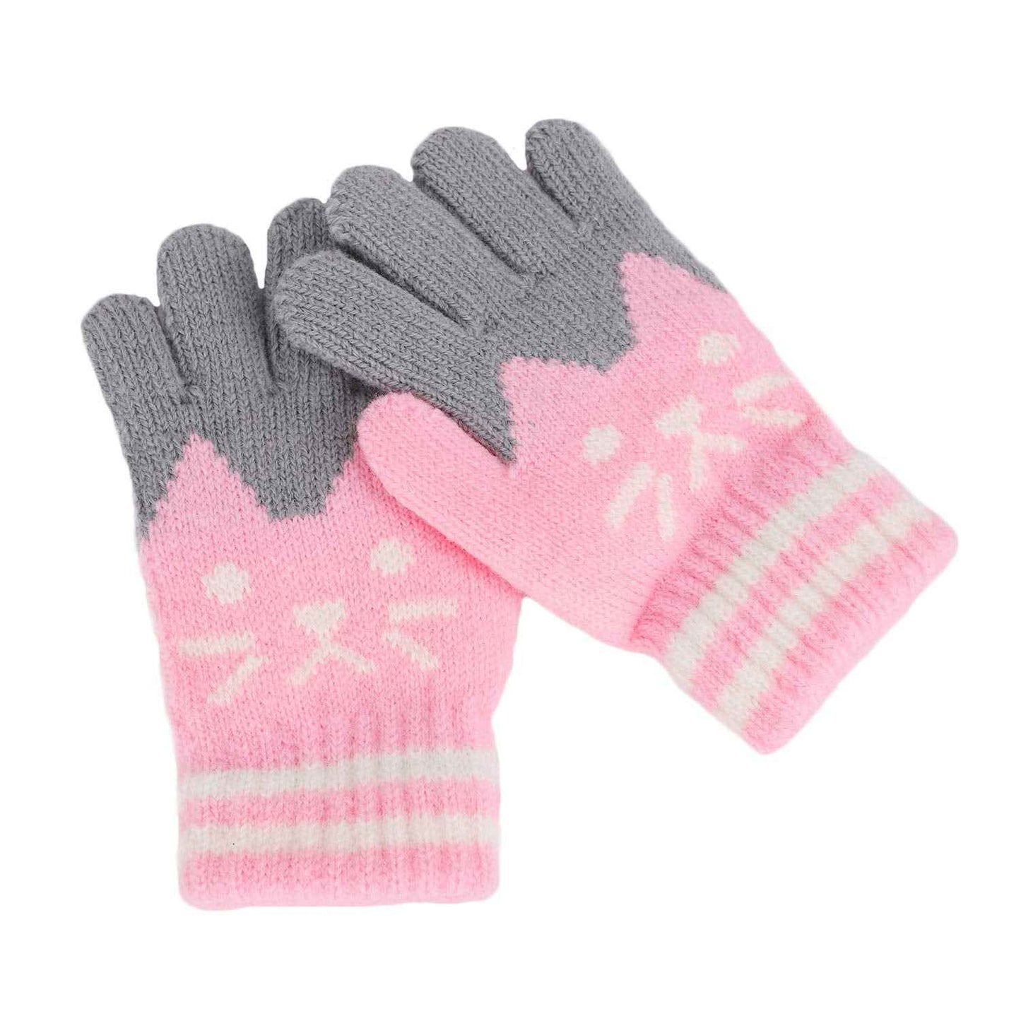 Children's Warm Winter Gloves / Mittens with Plush Lining, Cute Ski Gloves, 3 - 8 Years Old, for Skiing / Snowboarding / Playing / Running