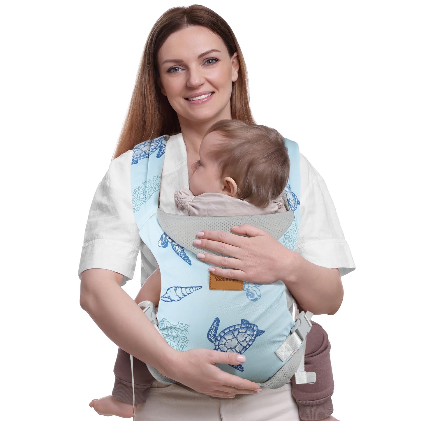 YooxArmor Babytrage für Neugeborene ab Geburt,Ergonomische gemütlich und leichtgewichtig Babybauchtrage mit Nackenstütze,Rückentrage Baby-Tragetasche Geeignet für 3-30 kg