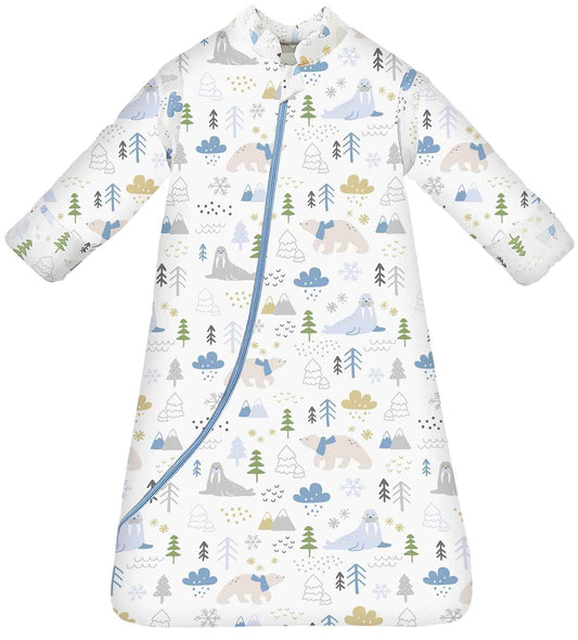 Chilsuessy Baby Sleeping Bag Winter, Removable Sleeves, Warm Lined 3.5 Tog Winter Sleeping Bags, Boys/Girls Sleeping Bag for Toddlers from 6 Months to 6 Years