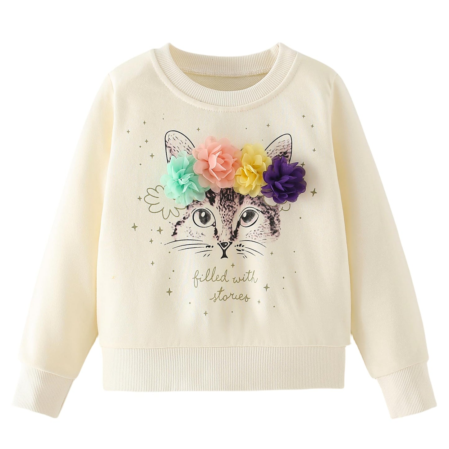 Codkkre Girls' Sweatshirt for Children Cute Cartoon Sweater Girls Long Sleeve Cotton Shirts Age 2-10 Years