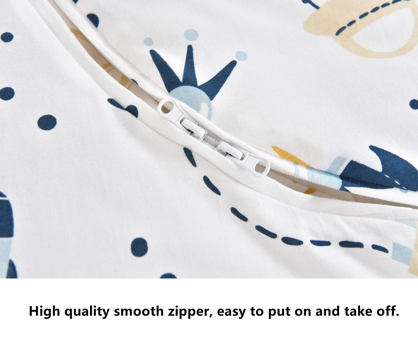 Chilsuessy Baby Sleeping Bag Winter with Removable Long Sleeve Organic Cotton Baby Sleeping Bag Small Children All-Year Sleeping Bag Pyjamas for Boys and Girls, Crown/2.5 Tog, 75-90 cm