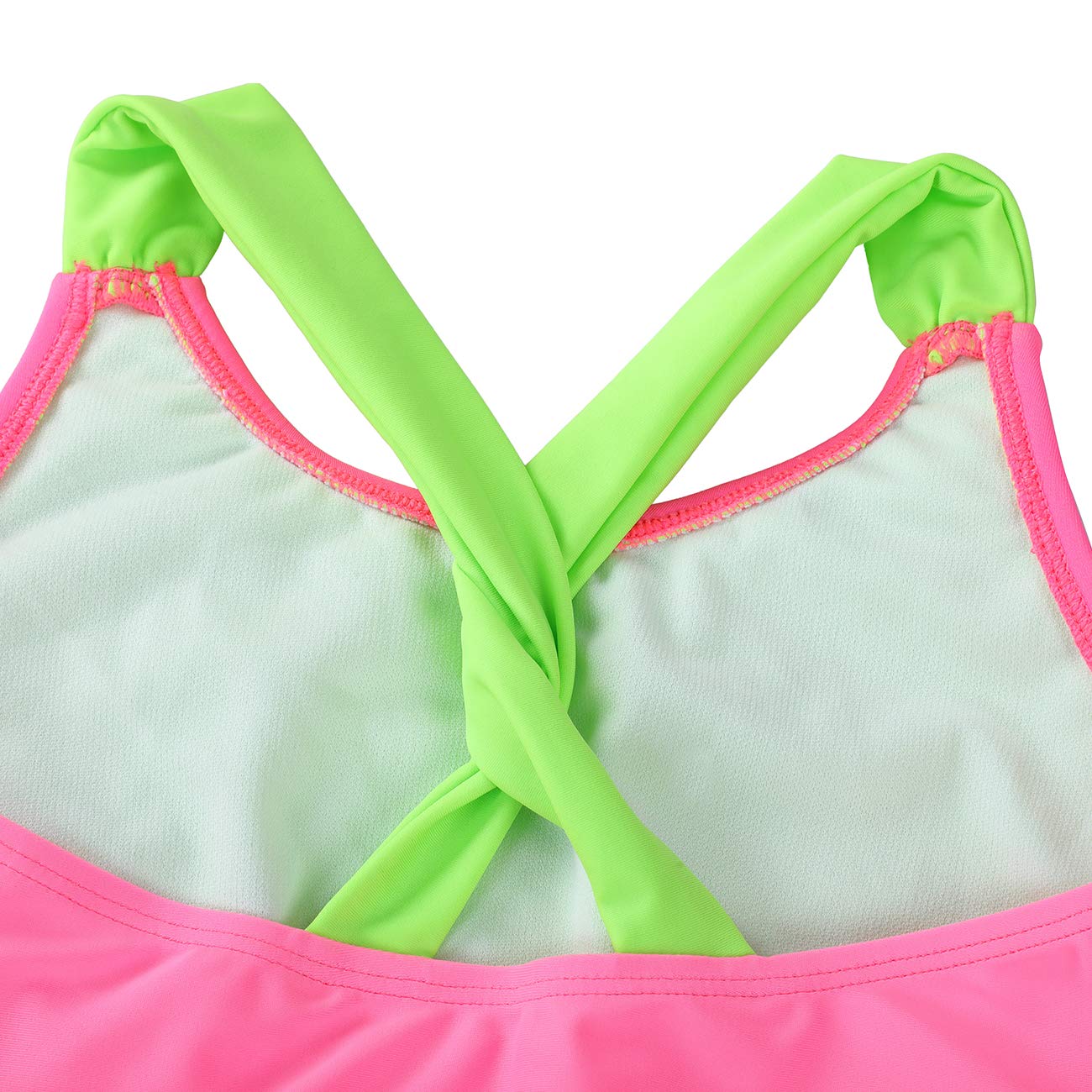 DUSISHIDAN Bikini Kinder Mädchen Zweiteiliger Bademode Süß Badeanzug Zurück überqueren Sommer Swimsuit 110-176