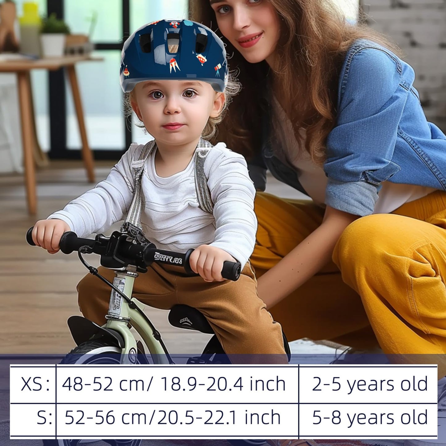 KORIMEFA Toddler Helmet Children's Bicycle Helmet Baby Multi-Sport Adjustable Helmet Sports Helmet Cycling Bicycle Scooter Skateboard Helmet Lightweight for Children Boys Girls from 2-8 Years Old