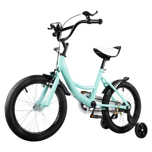 HUSPOO 16 Zoll Kinderfahrrad, Kinderfahrrad für Jungen und Mädchen Kinder, Anfänger Fahrrad Kinderfahrrad Radfahren mit Stabilisatoren und Korb, geeignet für Kinder im Alter von 5-8 Jahren - Meloni2