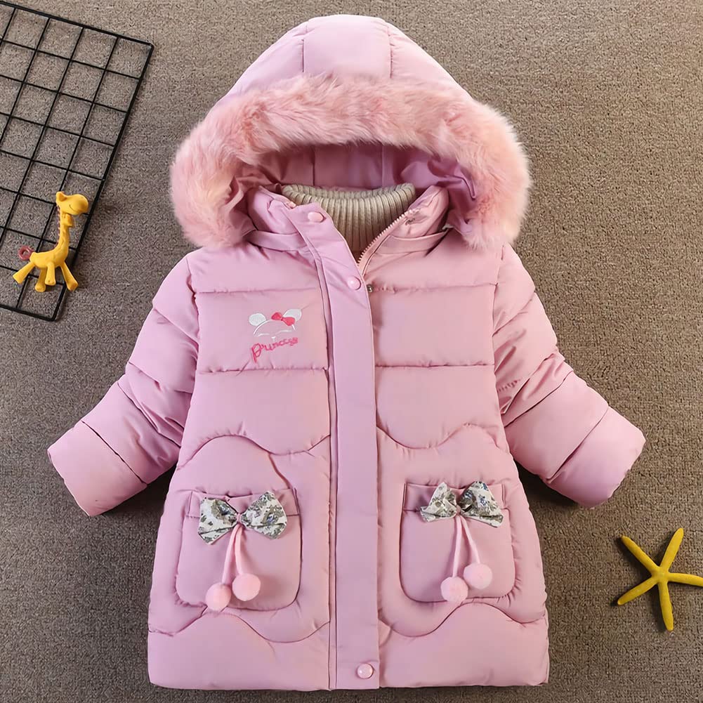 Amur Leopard Kinder Winterjacke Mädchen Wintermantel mit Kapuze Warm Winter Jacke Steppjacke Kinderjacke