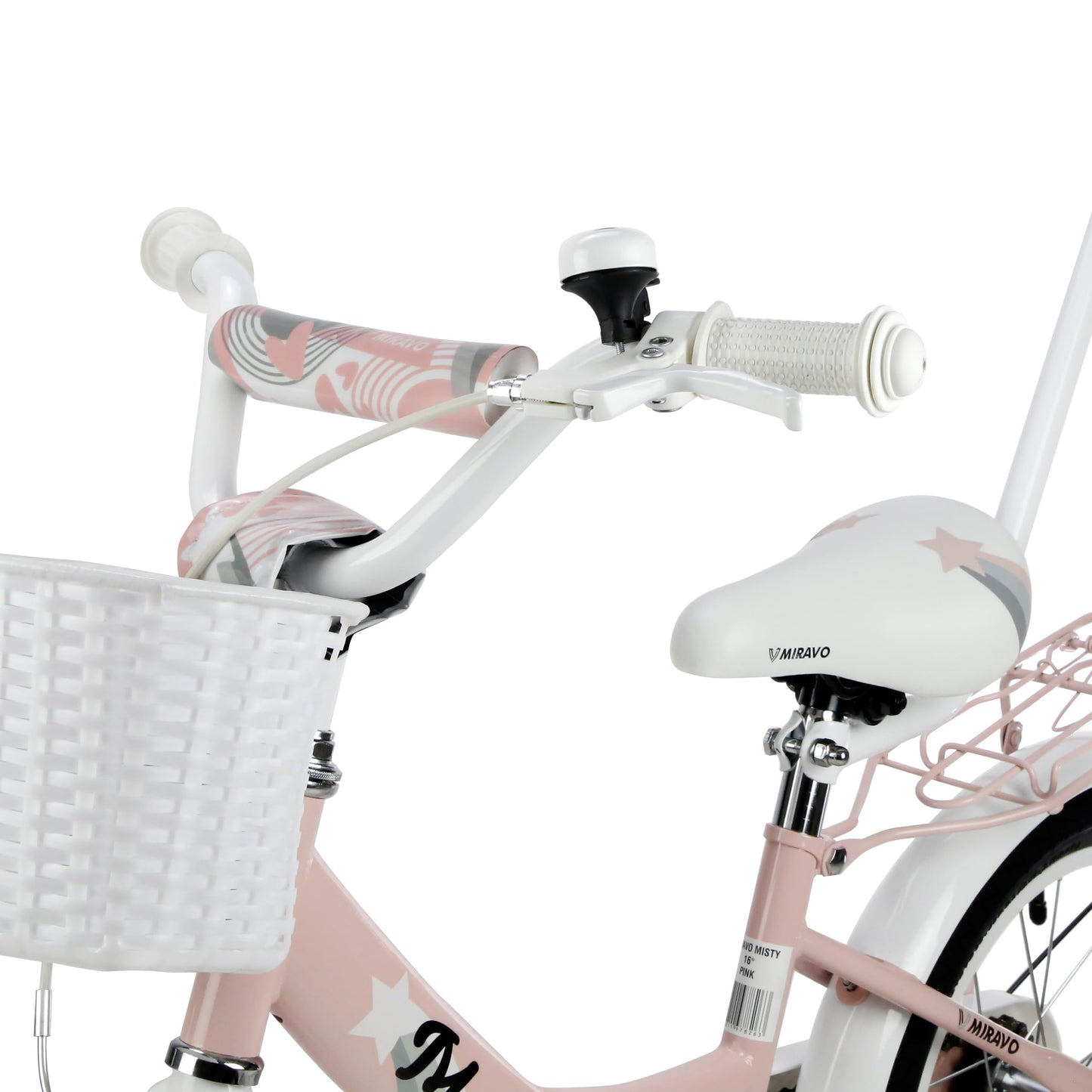 MIRAVO Kinderfahrrad Fahrrad Kinder Ab 2 Bis 8 Jahre Mit Stützrädern Schubstange V-Brake Bremsen Rückstrahl Aufkleber 12 16 20 Zoll Radgröße Korb Für Mädchen Misty - Meloni2