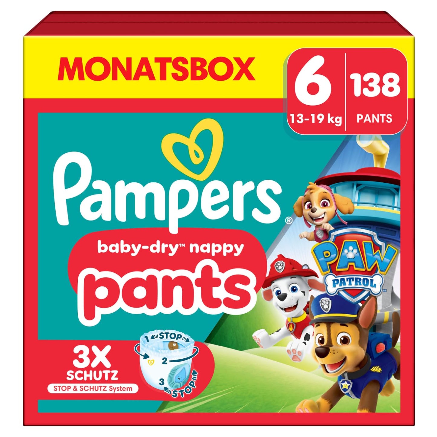 Pampers Baby-Dry Pants Paw Patrol Edition Größe 5, 160 Windeln, 11kg-17kg, 360° Passform hilft, Auslaufen zu verhindern