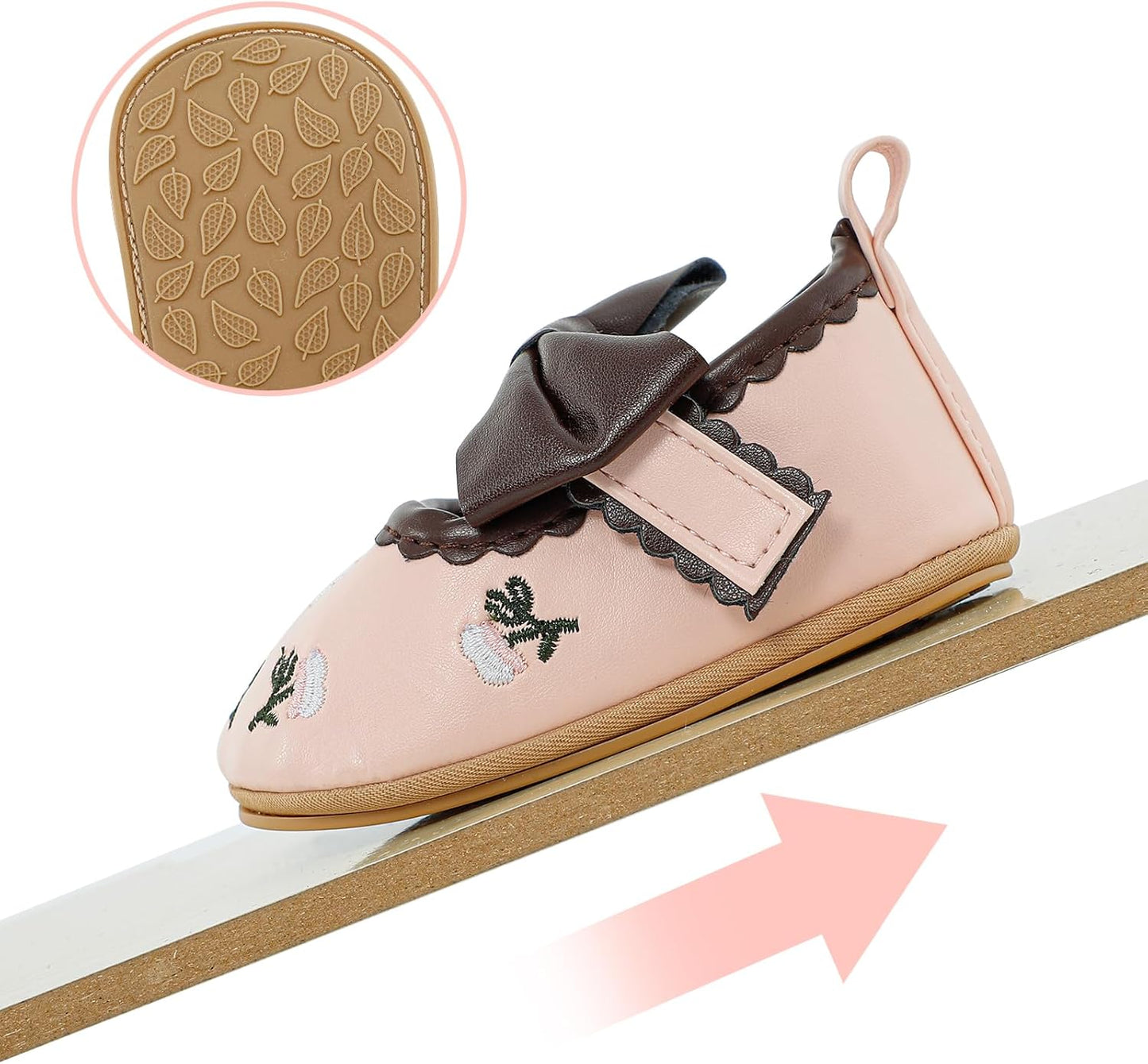 Cheerful Mario Baby Mädchen Schuhe Baby Ballerina Schuhe Lauflernschuhe Taufe Schuhe mit Bowknot PU Leder Babyschuhe