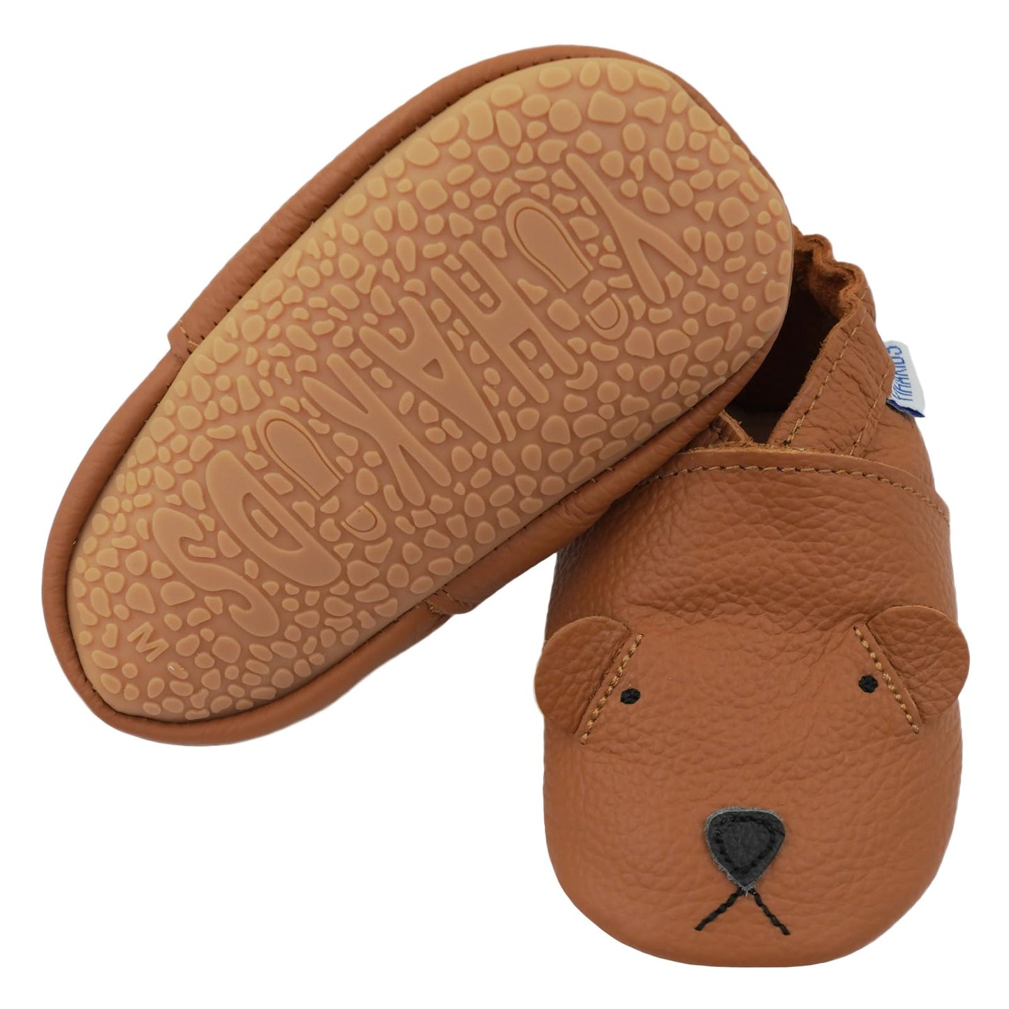 YIHAKIDS Krabbelschuhe Baby Lauflernschuhe Jungen Mädchen Weicher Leder Babyhausschuhe Kleinkind rutschfeste Lederschuhe mit Gummisohle für Baby 6-12 Monate 12-18 Monate 18-24 Monate