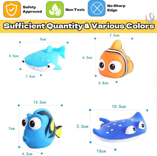 Kleinkind-Badespielzeug für Jungen und Mädchen, Baby-Wasserbadezeit, niedliche Fischspielzeuge, fröhliche Unterwassergeschichte, Wasserspritzer, Spray, Badewanne, Babyspiel, Kinder, Wasserspi