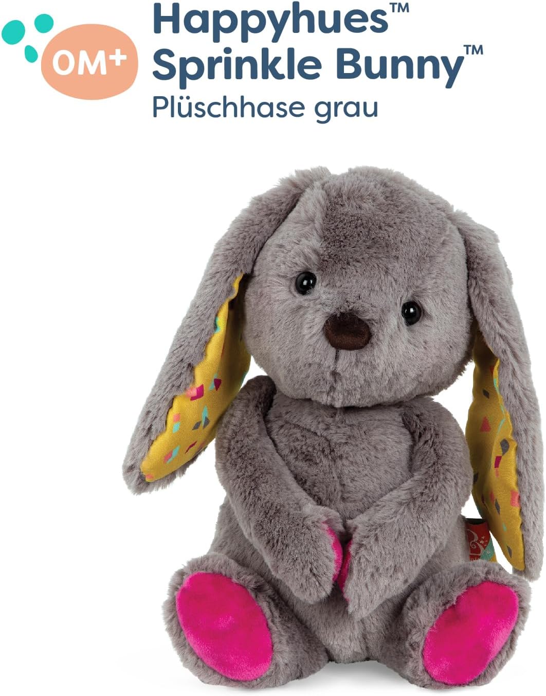 B. toys Kuscheltier Hase – Superweich mit langen Ohren – Plüschtier grau, Baby und Kinder Spielzeug für Mädchen und Jungen ab 0 Monate