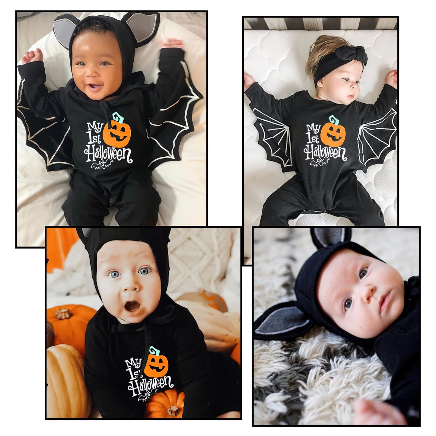 Halloween Costume Baby, Bat Costume Baby, Halloween Romper Newborn, My First Halloween Outfit Babies Halloween Costume, Babies Bat Costume 0-24 Months