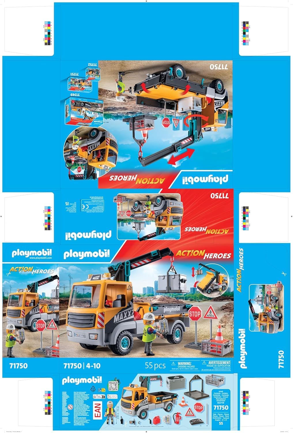 PLAYMOBIL Road Construction Site Toy Child Construction Site Play Set Toy for Children from 4 Years 71751